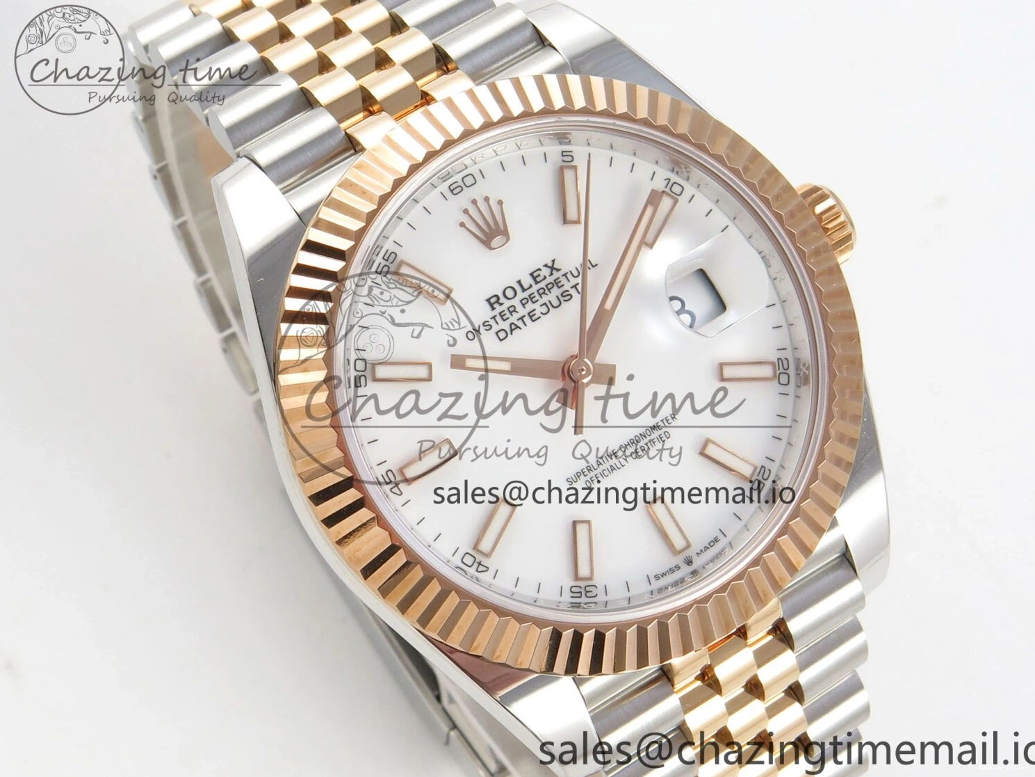 0520 DateJust 41 126331 SS RG ARF 1:1 Best Edition White Stick Dial on Jubilee Bracelet SH3235 (Weighted) StreetReady 199